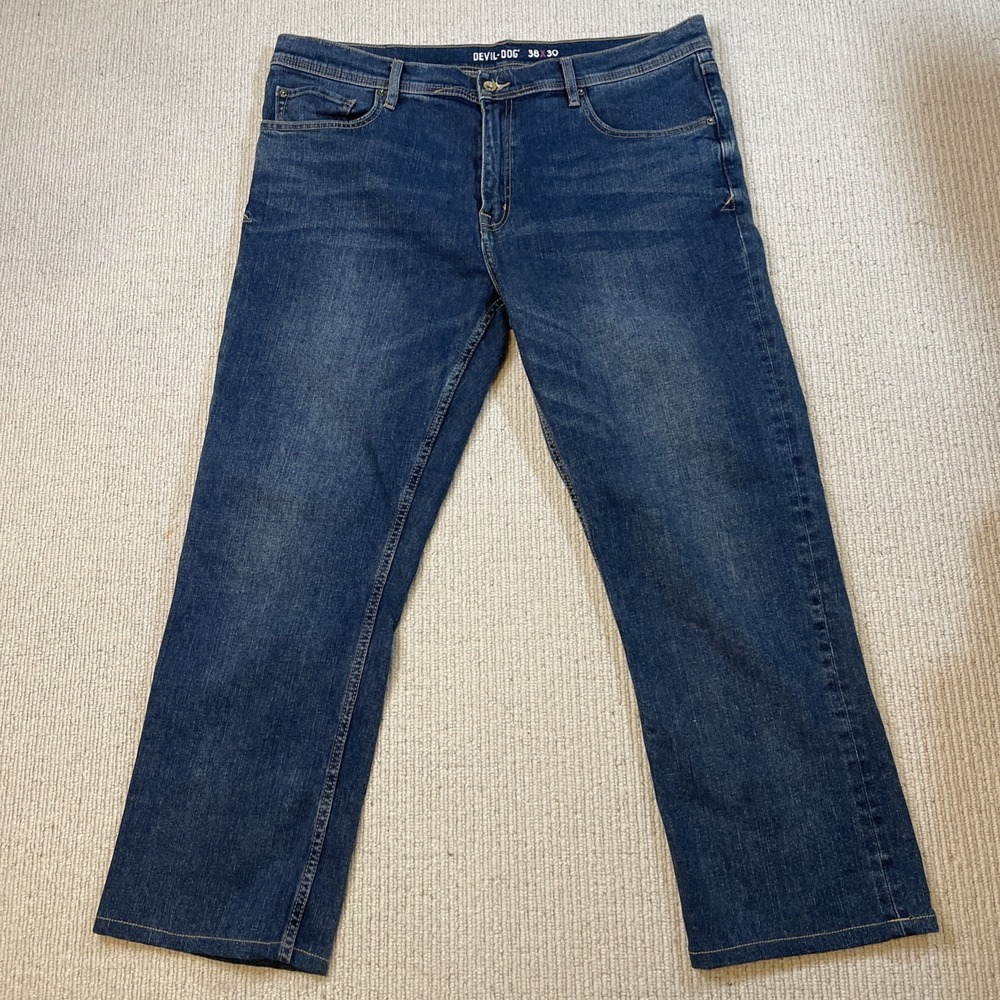 Devil Dog Jeans Mens 38 Bootcut Denim Stretch Blue Wash